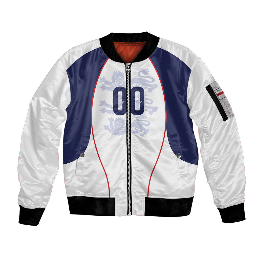 Custom England 2026 World Football Sleeve Zip Bomber Jacket Come On Three Lions