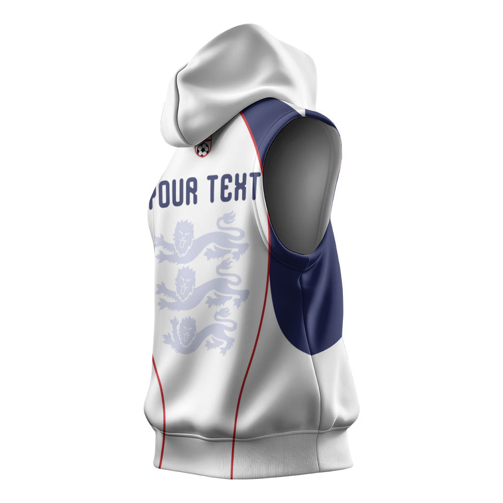 Custom England 2026 World Football Sleeveless Hoodie Come On Three Lions