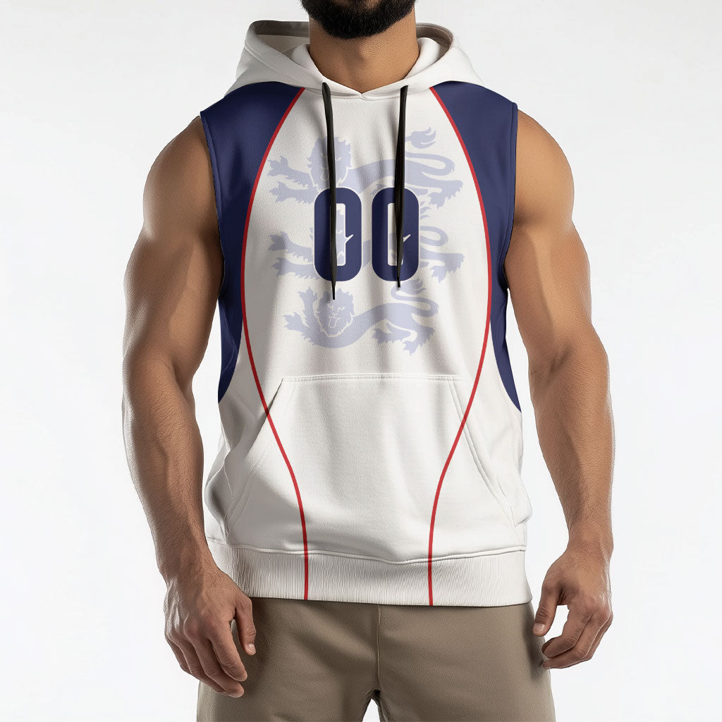 Custom England 2026 World Football Sleeveless Hoodie Come On Three Lions