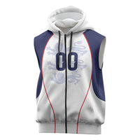 Custom England 2026 World Football Sleeveless Zip Hoodie Come On Three Lions