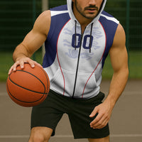 Custom England 2026 World Football Sleeveless Zip Hoodie Come On Three Lions
