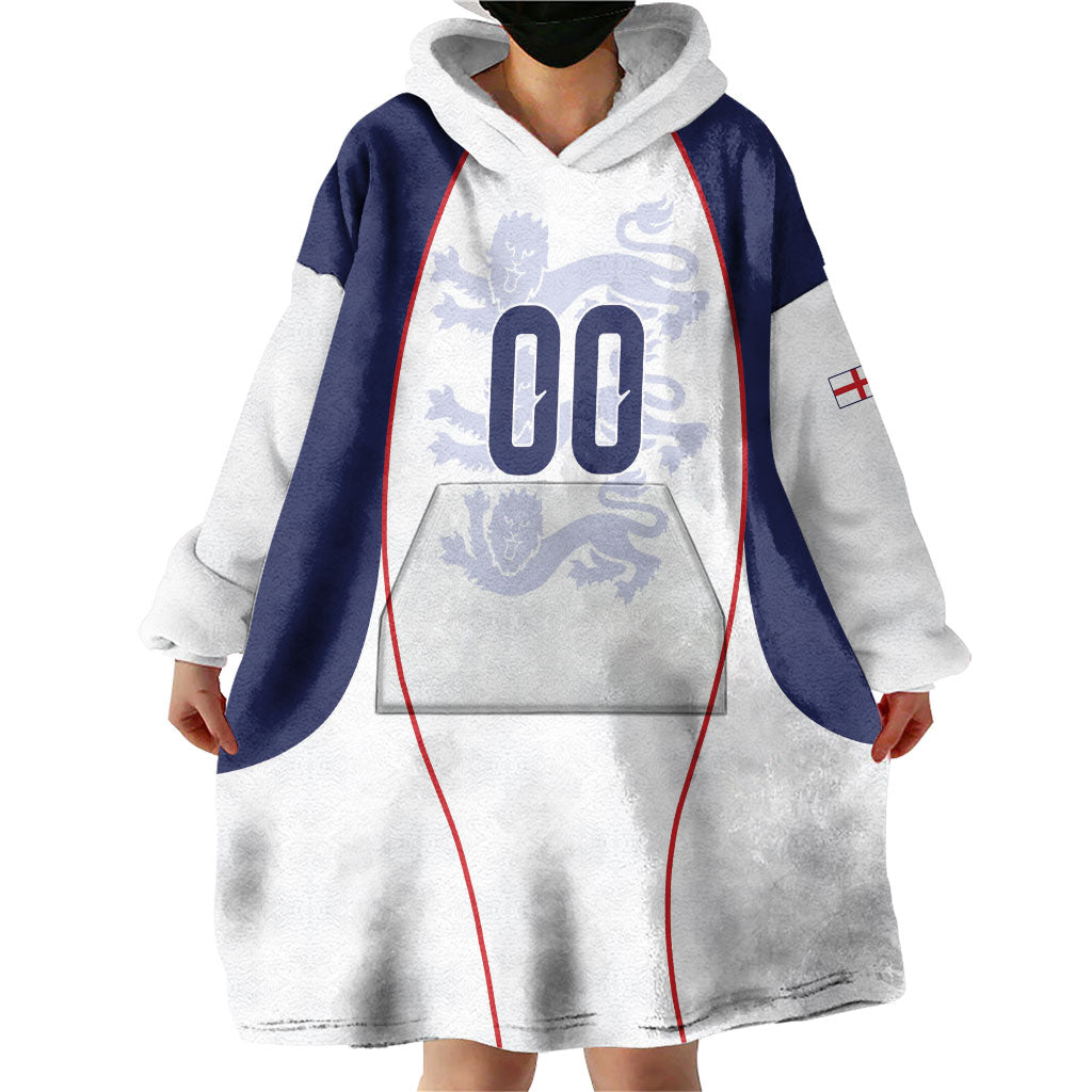 Custom England 2026 World Football Wearable Blanket Hoodie Come On Three Lions