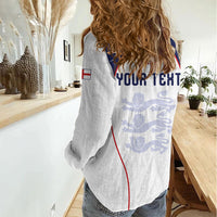 Custom England 2026 World Football Women Casual Shirt Come On Three Lions