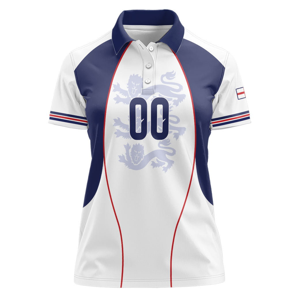 Custom England 2026 World Football Women Polo Shirt Come On Three Lions
