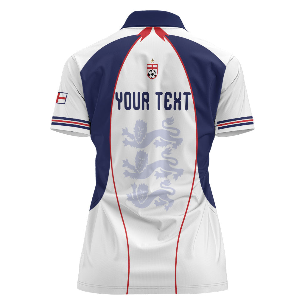 Custom England 2026 World Football Women Polo Shirt Come On Three Lions