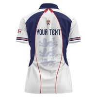 Custom England 2026 World Football Women Polo Shirt Come On Three Lions