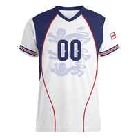 Custom England 2026 World Football Women V-Neck T-Shirt Come On Three Lions