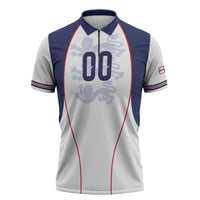 Custom England 2026 World Football Zipper Polo Shirt Come On Three Lions