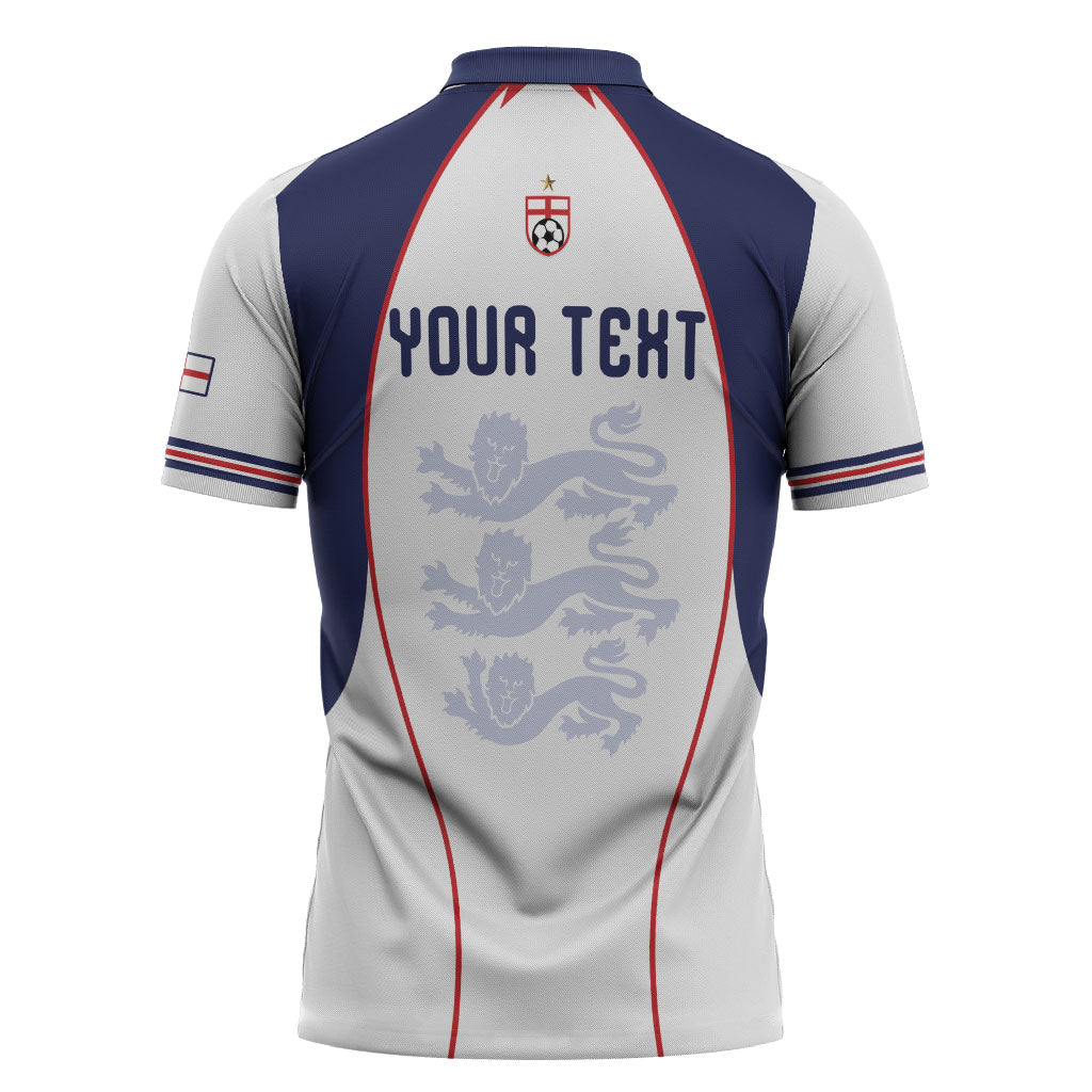 Custom England 2026 World Football Zipper Polo Shirt Come On Three Lions