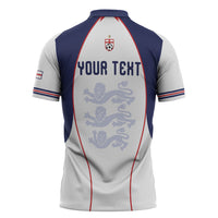 Custom England 2026 World Football Zipper Polo Shirt Come On Three Lions