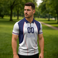 Custom England 2026 World Football Zipper Polo Shirt Come On Three Lions