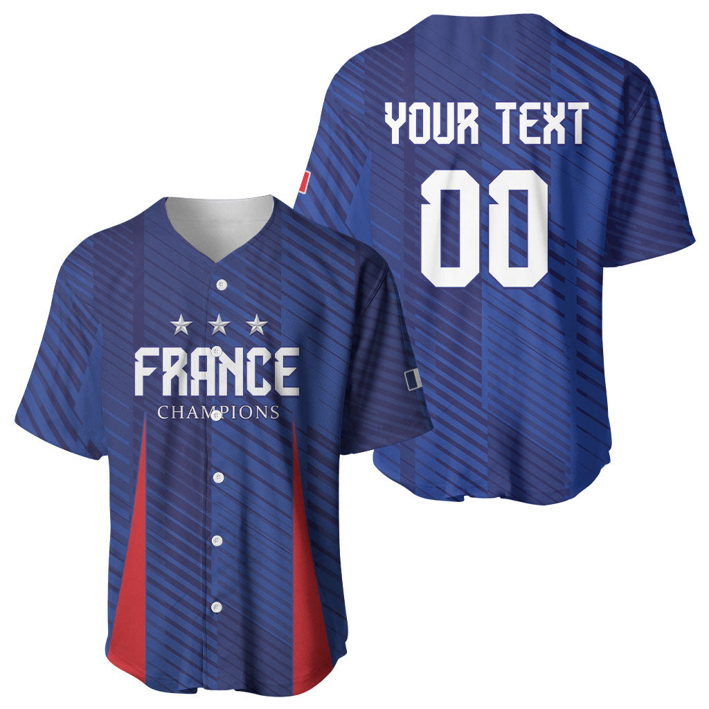 Custom France 2026 World Football Baseball Jersey Les Bleus Go 3rd Champions