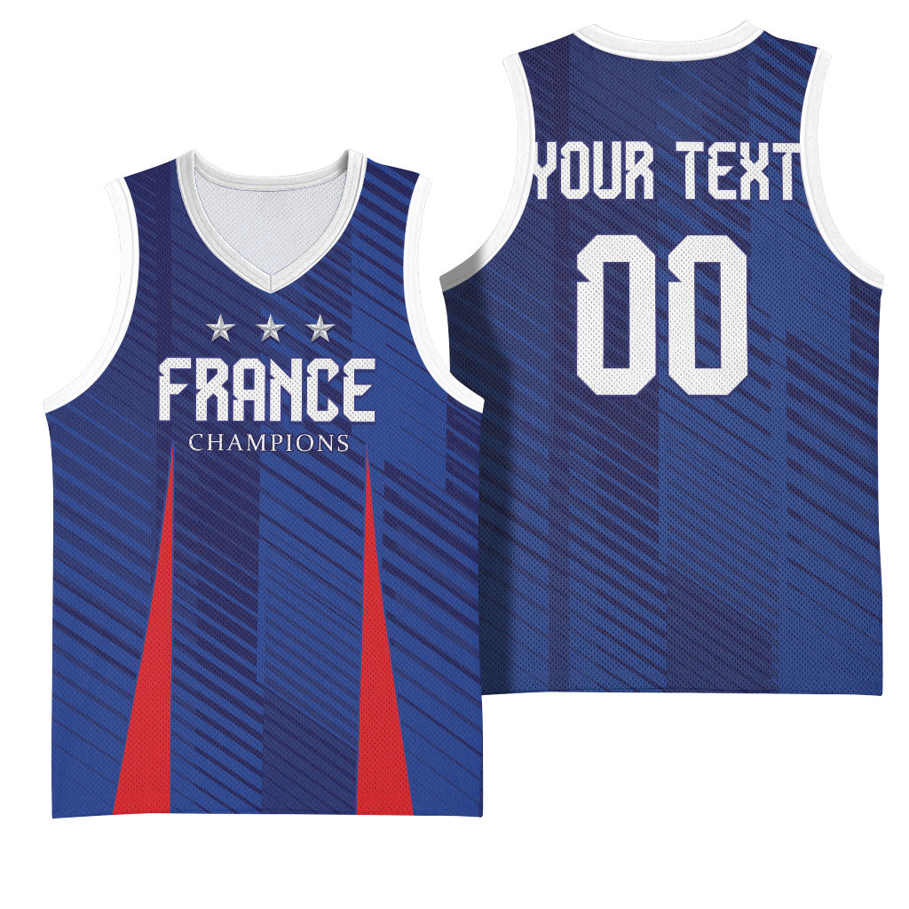 Custom France 2026 World Football Basketball Jersey Les Bleus Go 3rd Champions