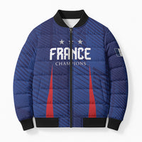 Custom France 2026 World Football Bomber Puffer Jacket Les Bleus Go 3rd Champions