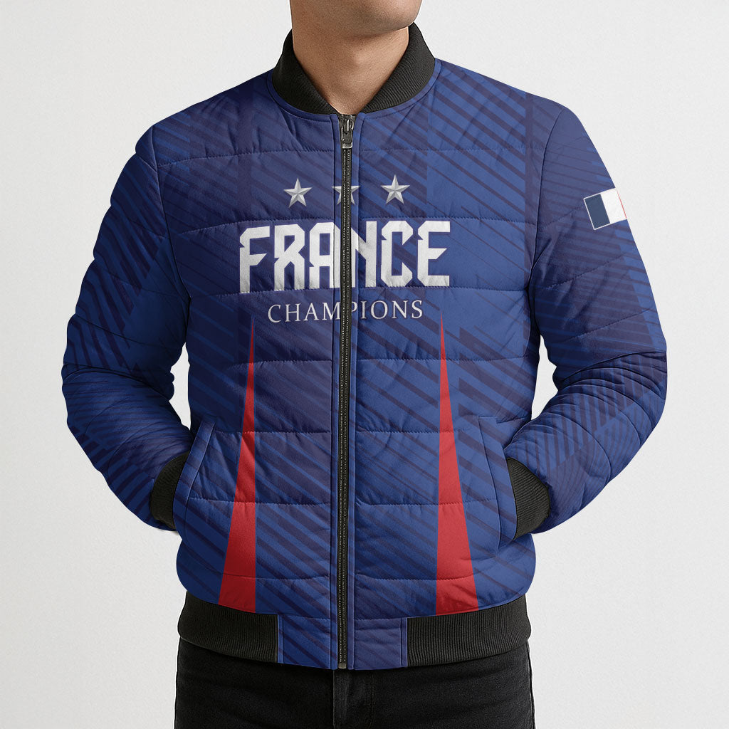 Custom France 2026 World Football Bomber Puffer Jacket Les Bleus Go 3rd Champions