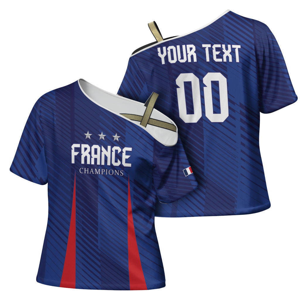 Custom France 2026 World Football Cross Shoulder Shirt Les Bleus Go 3rd Champions