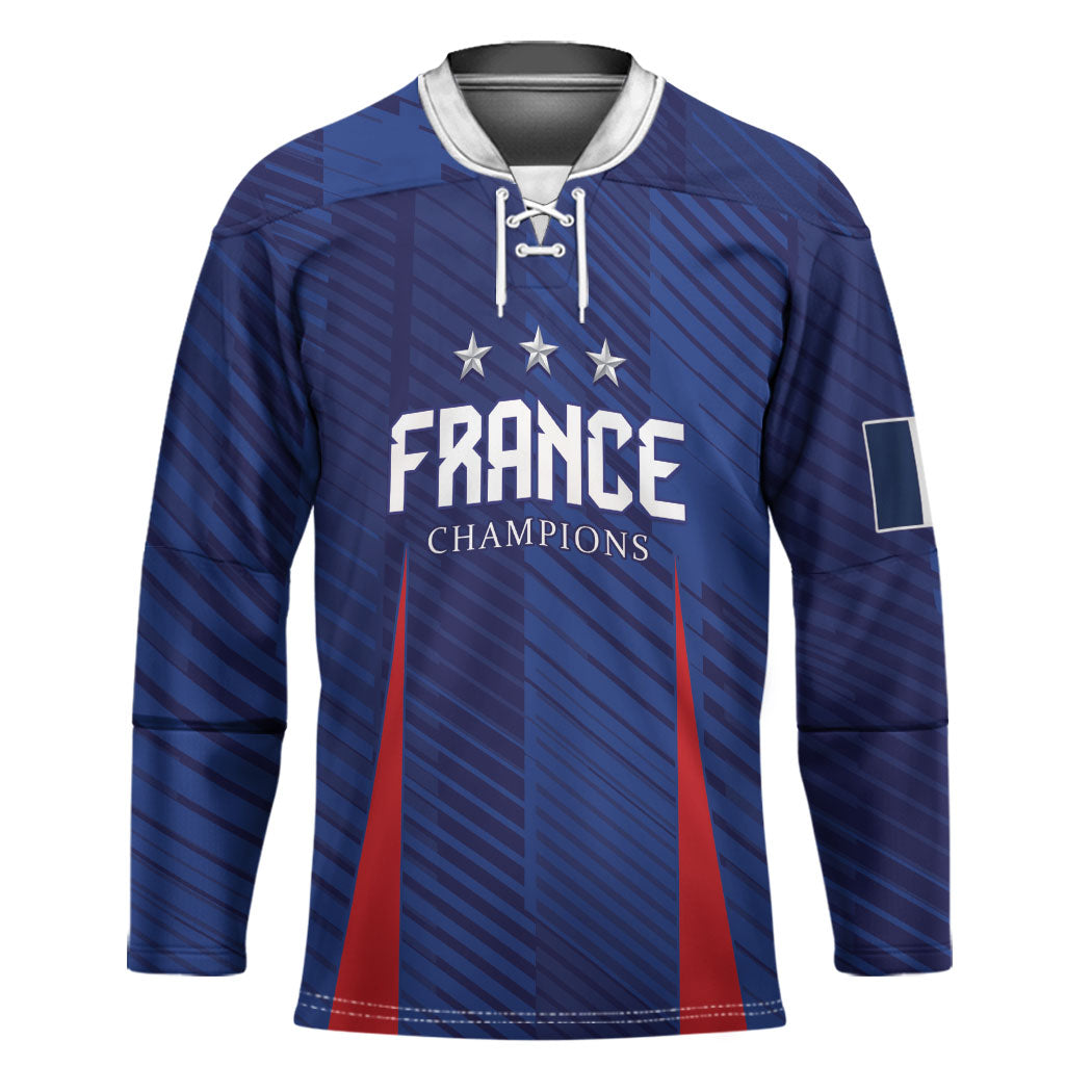 Custom France 2026 World Football Hockey Jersey Les Bleus Go 3rd Champions