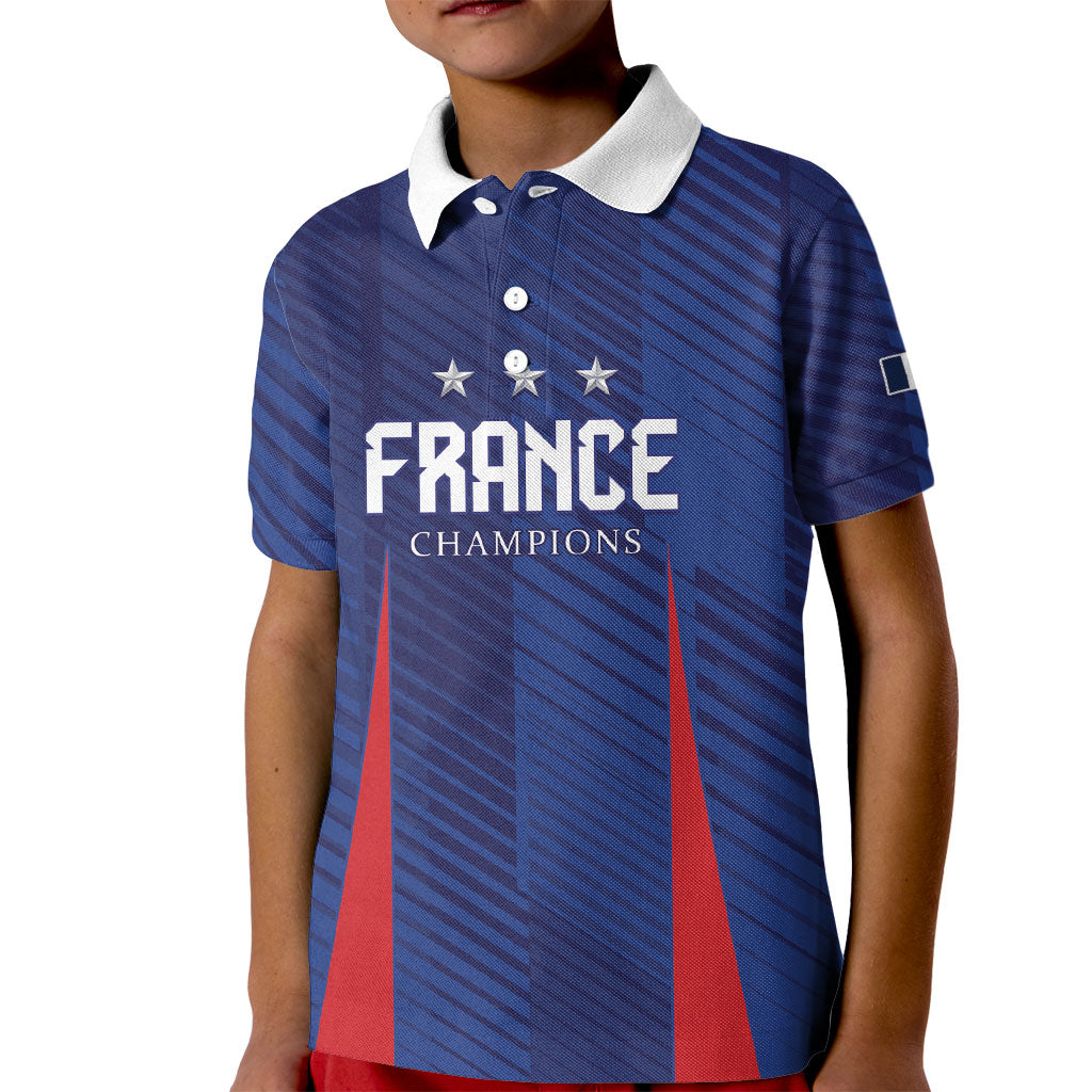 Custom France 2026 World Football Kid Polo Shirt Les Bleus Go 3rd Champions