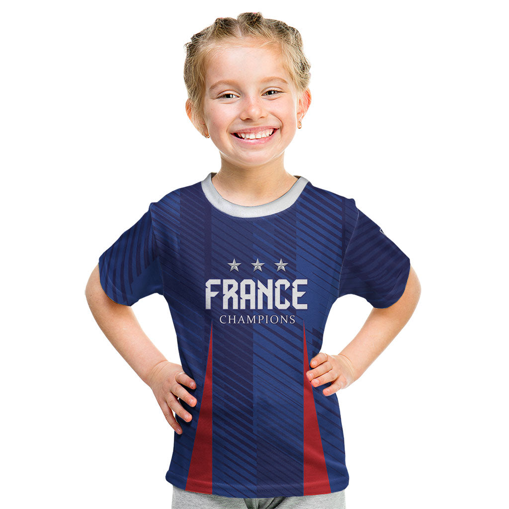 Custom France 2026 World Football Kid T Shirt Les Bleus Go 3rd Champions