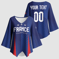 Custom France 2026 World Football Kimono Sleeve Blouse Les Bleus Go 3rd Champions