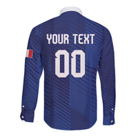 Custom France 2026 World Football Long Sleeve Button Shirt Les Bleus Go 3rd Champions