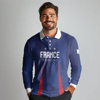 Custom France 2026 World Football Long Sleeve Polo Shirt Les Bleus Go 3rd Champions