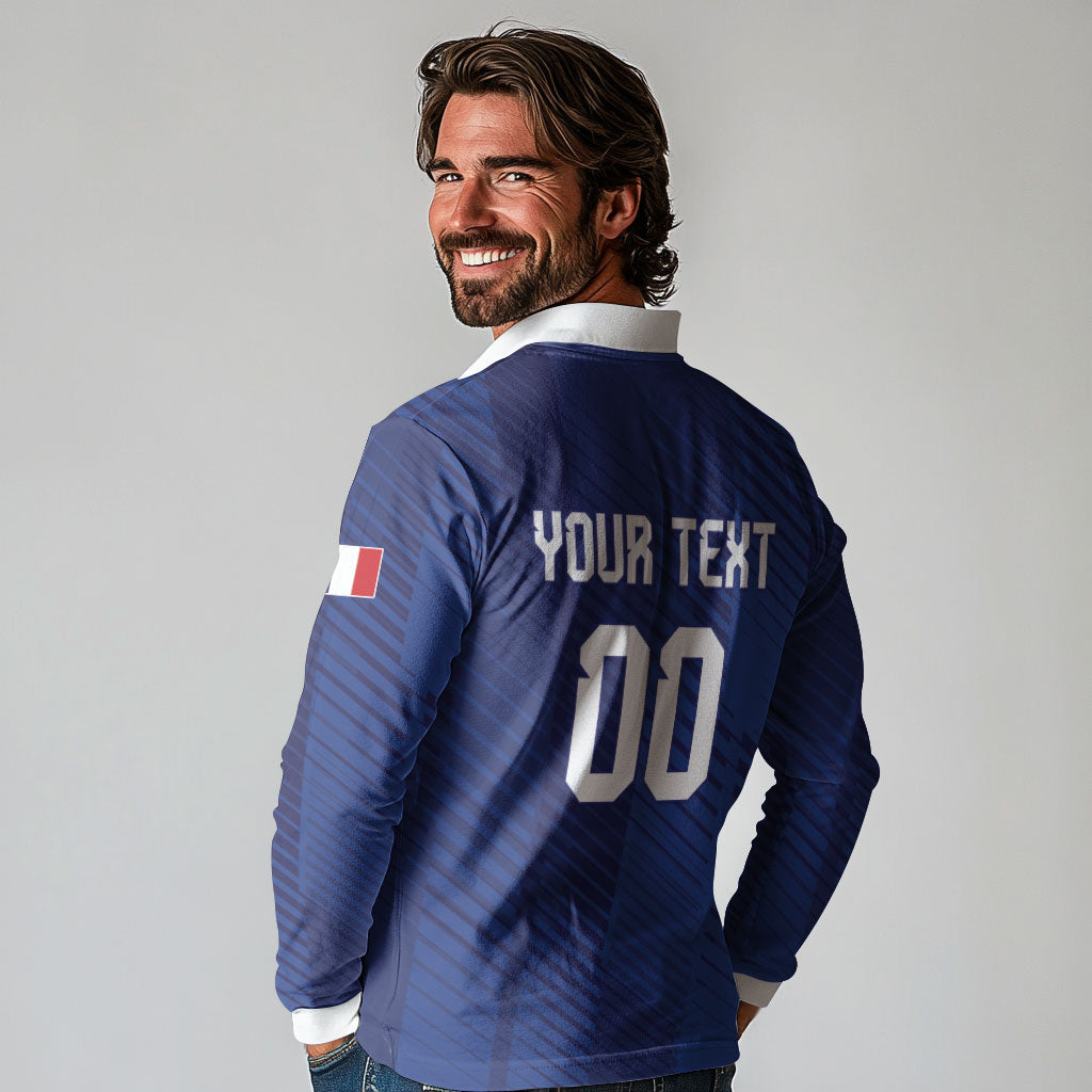 Custom France 2026 World Football Long Sleeve Polo Shirt Les Bleus Go 3rd Champions