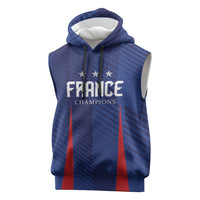 Custom France 2026 World Football Sleeveless Hoodie Les Bleus Go 3rd Champions