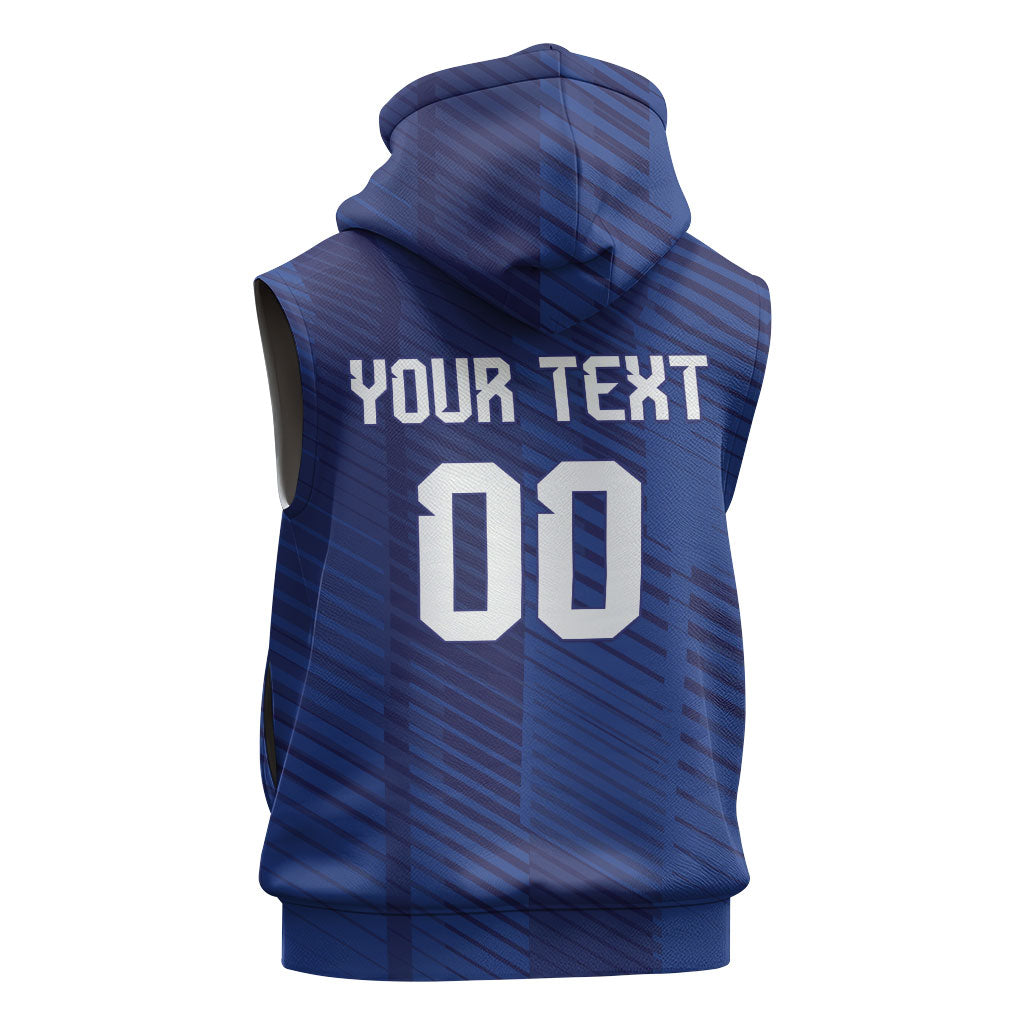 Custom France 2026 World Football Sleeveless Zip Hoodie Les Bleus Go 3rd Champions