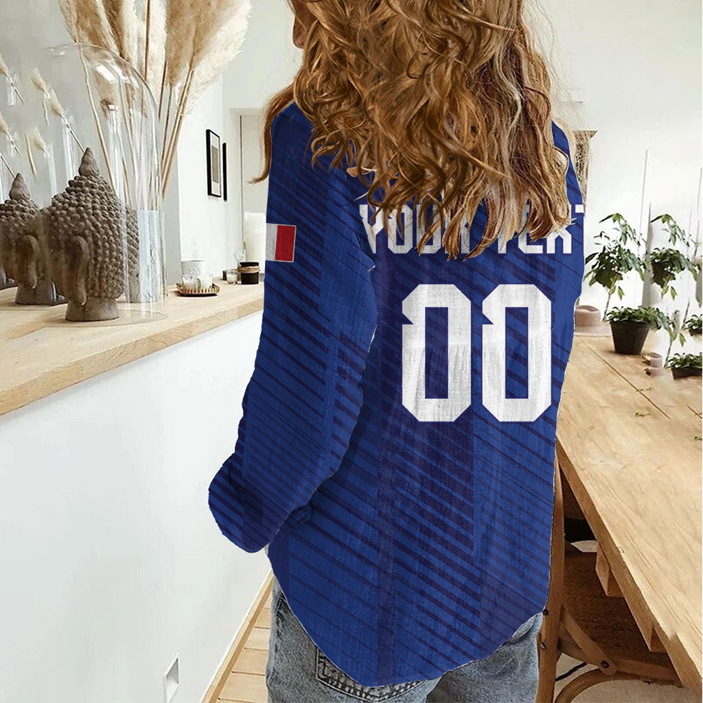 Custom France 2026 World Football Women Casual Shirt Les Bleus Go 3rd Champions