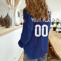 Custom France 2026 World Football Women Casual Shirt Les Bleus Go 3rd Champions