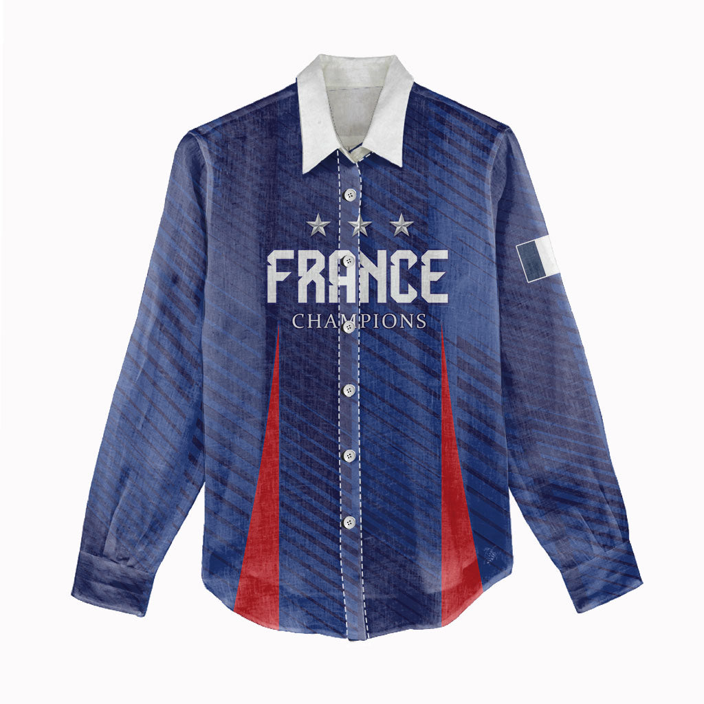 Custom France 2026 World Football Women Casual Shirt Les Bleus Go 3rd Champions