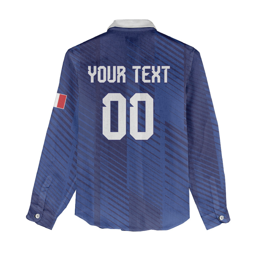 Custom France 2026 World Football Women Casual Shirt Les Bleus Go 3rd Champions