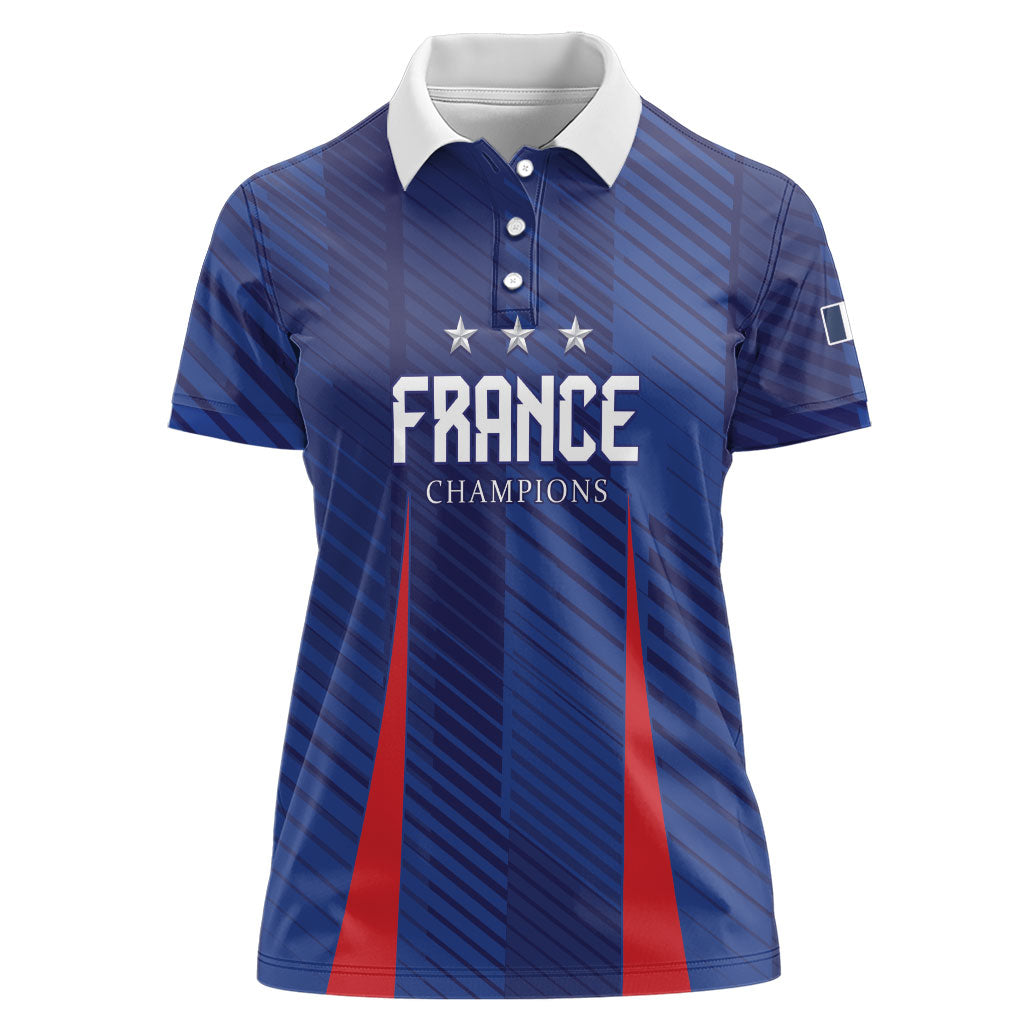 Custom France 2026 World Football Women Polo Shirt Les Bleus Go 3rd Champions