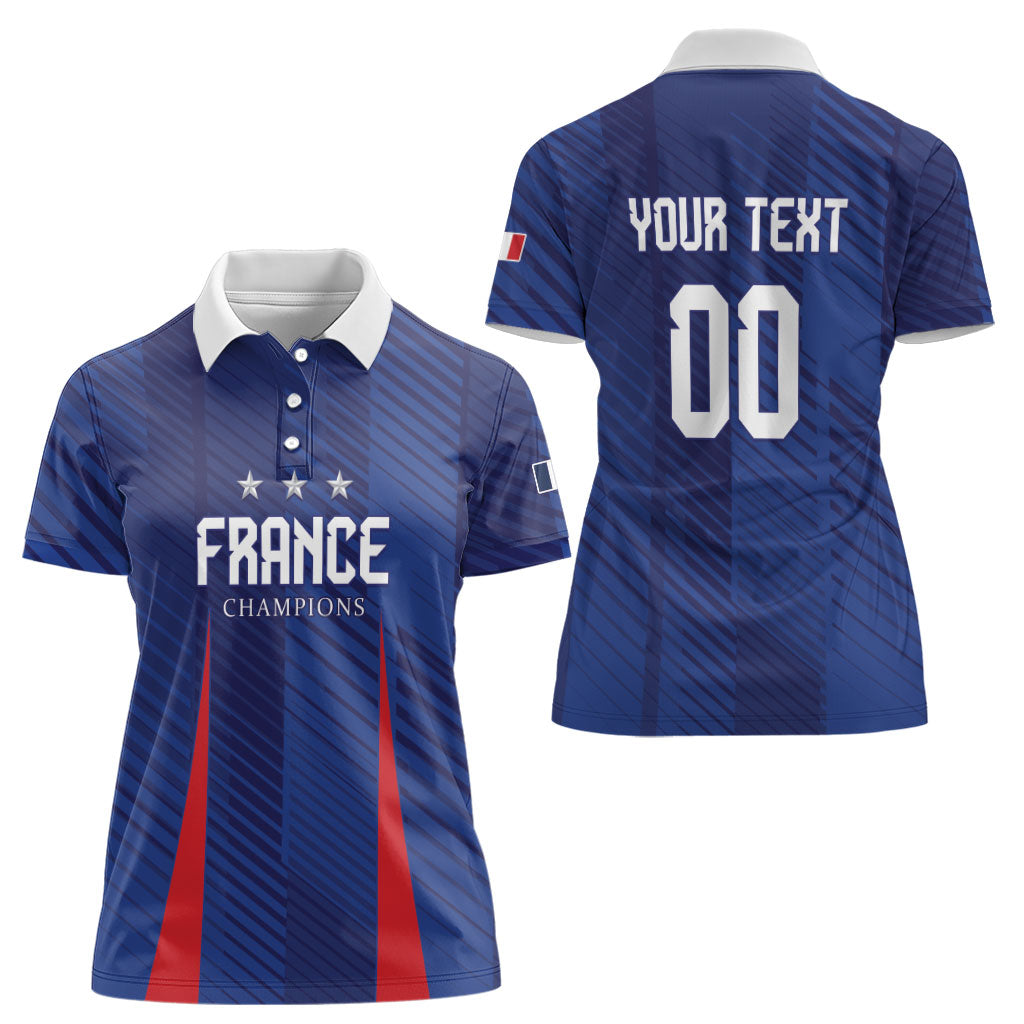 Custom France 2026 World Football Women Polo Shirt Les Bleus Go 3rd Champions