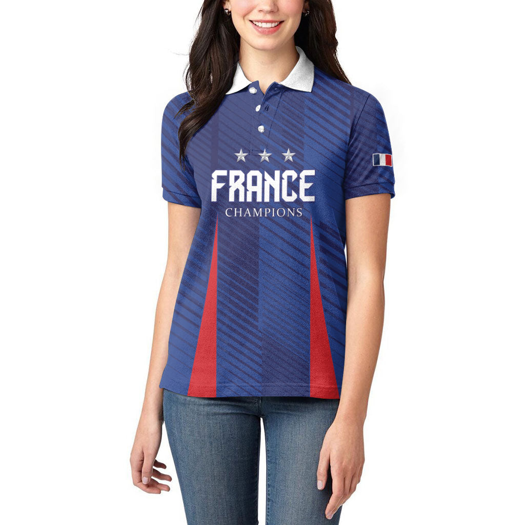 Custom France 2026 World Football Women Polo Shirt Les Bleus Go 3rd Champions