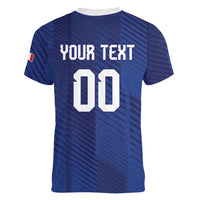 Custom France 2026 World Football Women V-Neck T-Shirt Les Bleus Go 3rd Champions