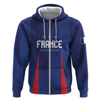 Custom France 2026 World Football Zip Hoodie Les Bleus Go 3rd Champions