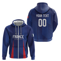 Custom France 2026 World Football Zip Hoodie Les Bleus Go 3rd Champions