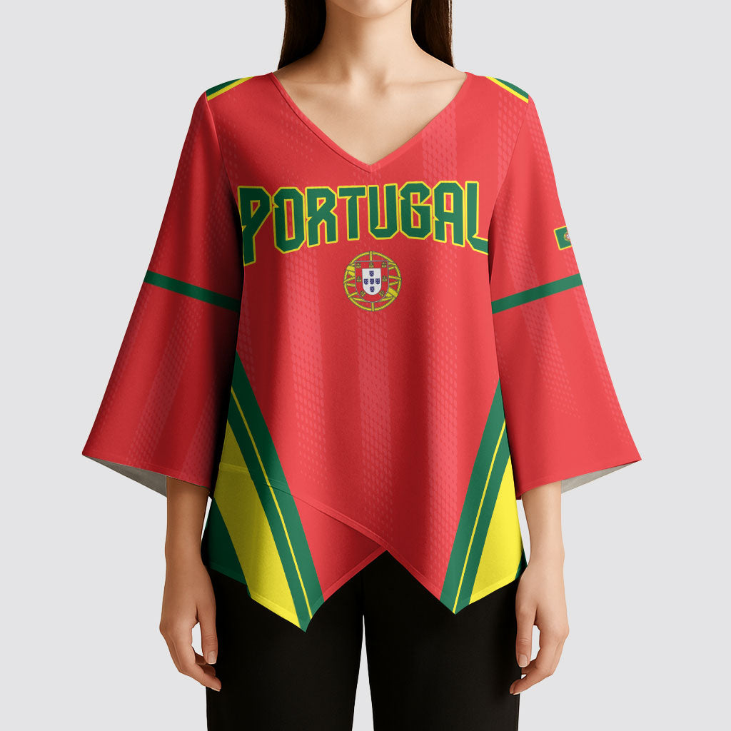 Custom Portugal 2026 World Football Kimono Sleeve Blouse Selecao das Quinas