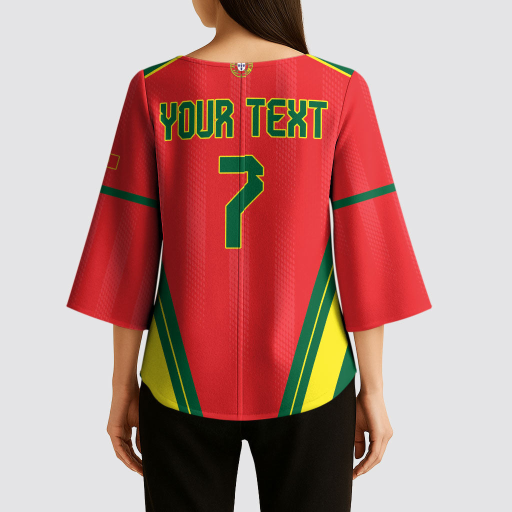 Custom Portugal 2026 World Football Kimono Sleeve Blouse Selecao das Quinas