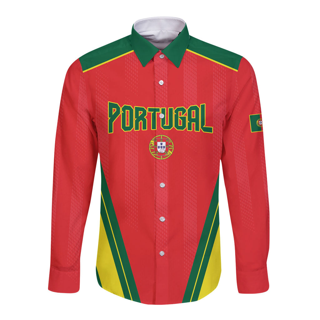 Custom Portugal 2026 World Football Long Sleeve Button Shirt Selecao das Quinas