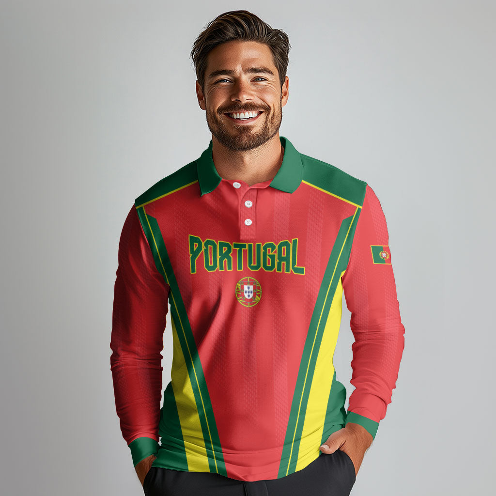 Custom Portugal 2026 World Football Long Sleeve Polo Shirt Selecao das Quinas