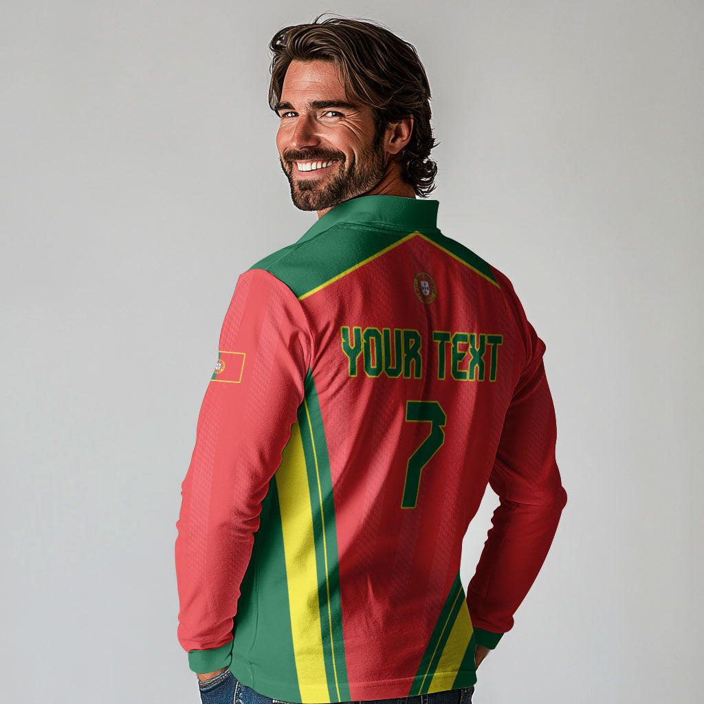 Custom Portugal 2026 World Football Long Sleeve Polo Shirt Selecao das Quinas