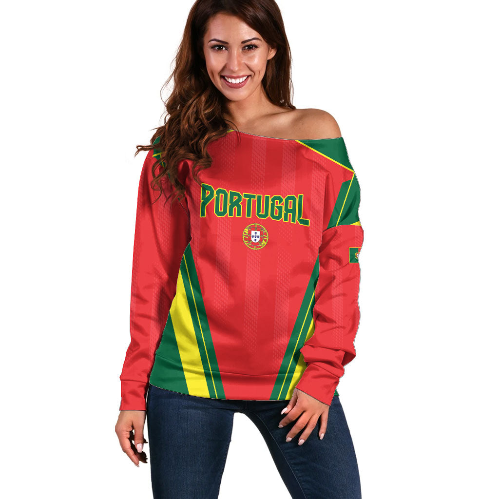 Custom Portugal 2026 World Football Off Shoulder Sweater Selecao das Quinas