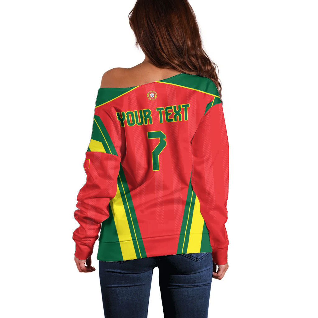 Custom Portugal 2026 World Football Off Shoulder Sweater Selecao das Quinas