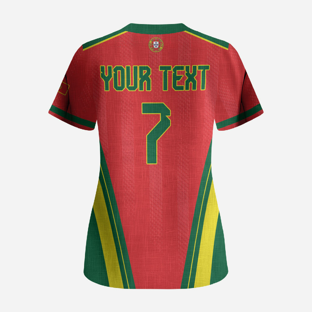 Custom Portugal 2026 World Football Scrub Top Selecao das Quinas