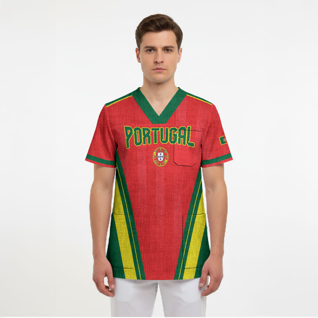 Custom Portugal 2026 World Football Scrub Top Selecao das Quinas