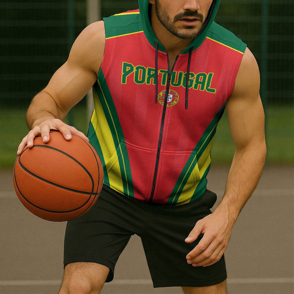 Custom Portugal 2026 World Football Sleeveless Zip Hoodie Selecao das Quinas