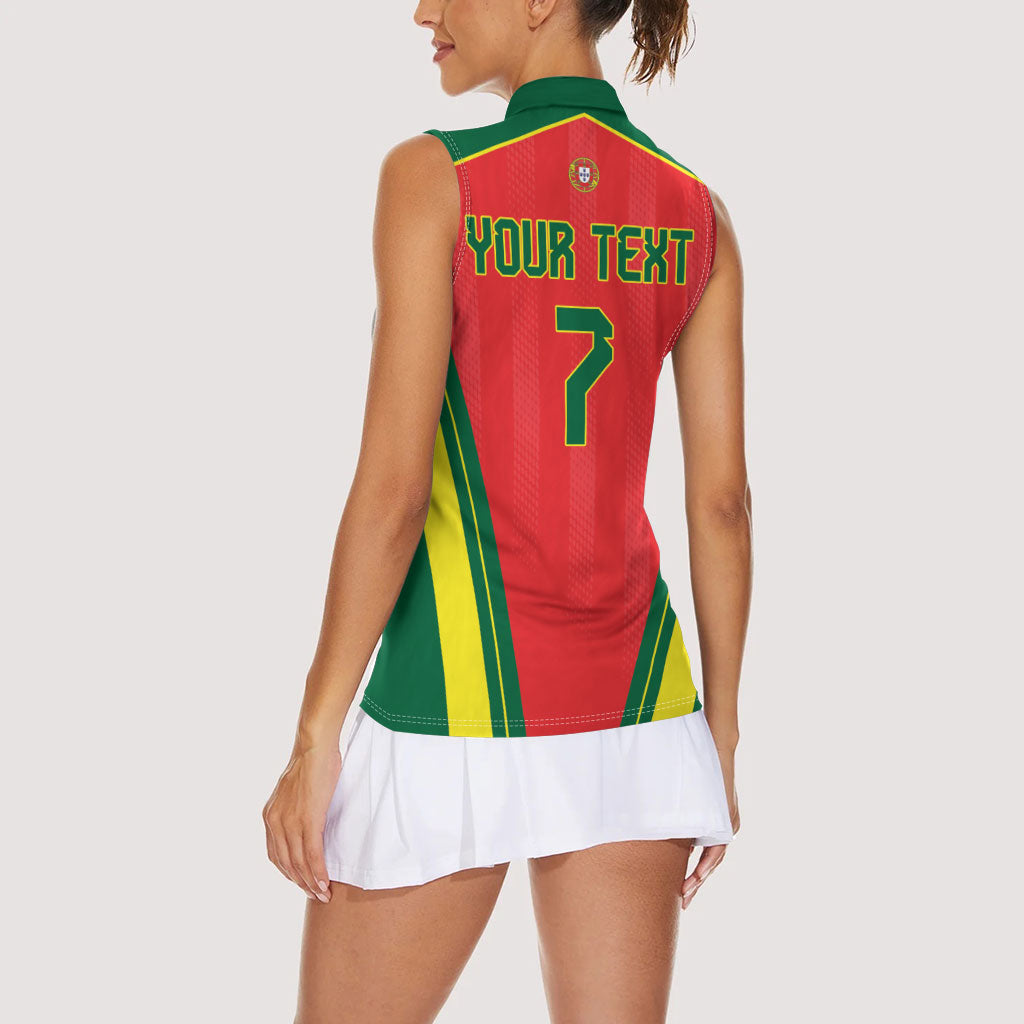 Custom Portugal 2026 World Football Women Sleeveless Polo Shirt Selecao das Quinas